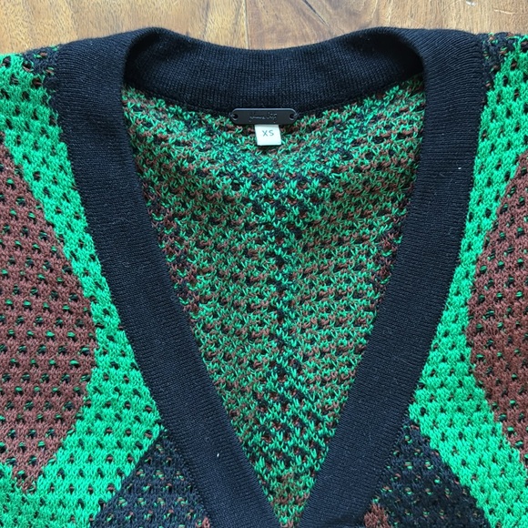 NWT / Johanna Ortiz Knot Eyelet Midi Dress / XS green black - Picture 10 of 11